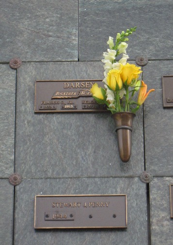 After Dad's urn was placed, we added some flowers.